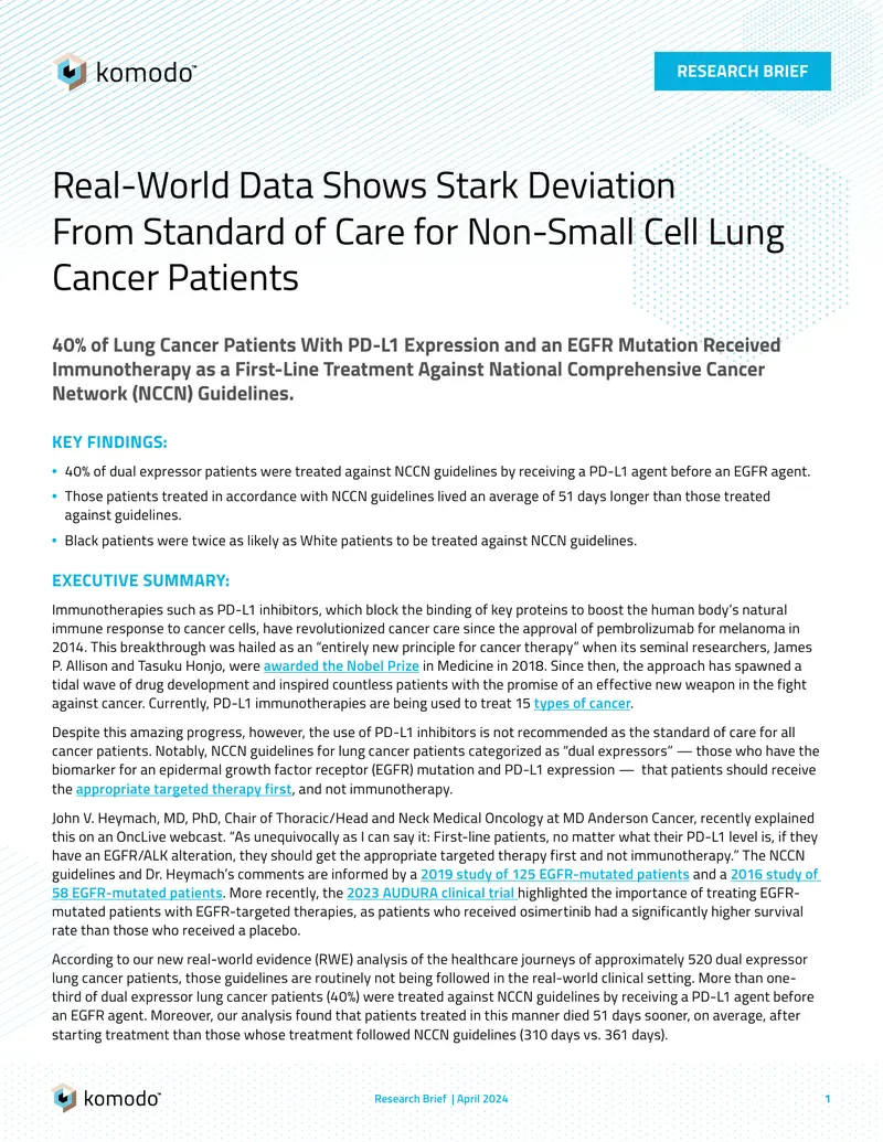 Real-World Evidence on Lung Cancer Treatment Guidelines