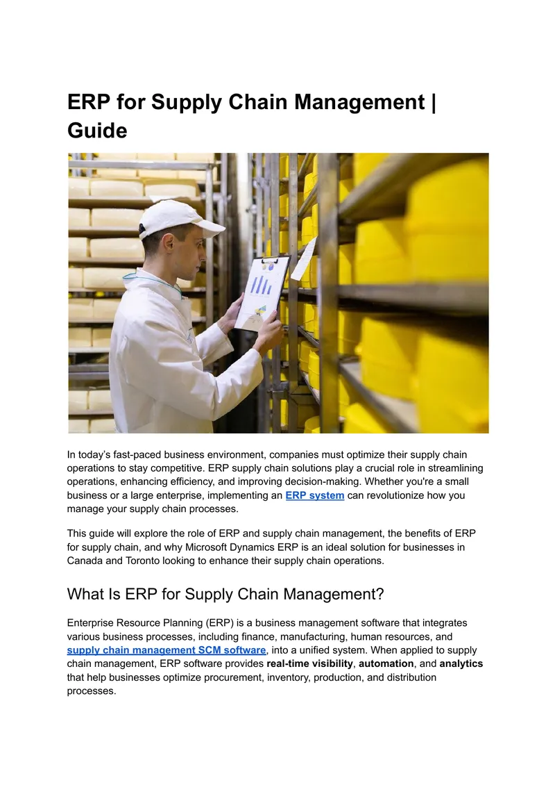 ERP for Supply Chain Management Guide