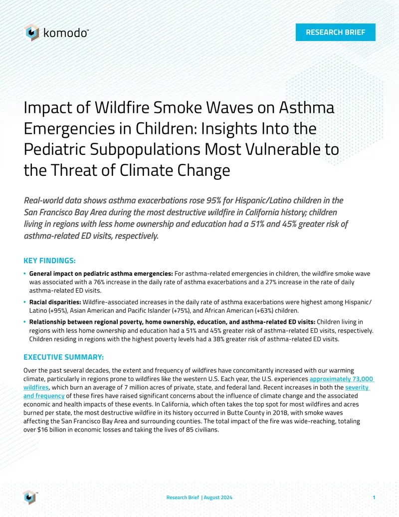 Impact of Wildfire Smoke Waves on Pediatric Asthma Emergencies