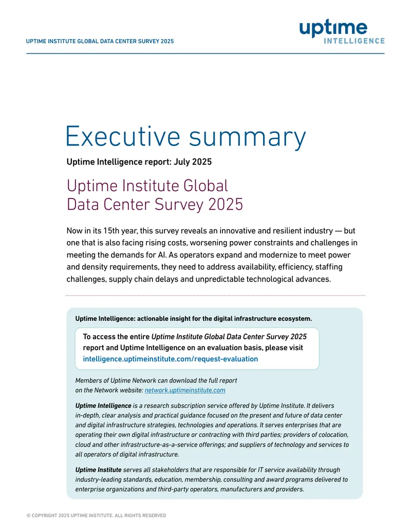 Uptime Institute Global Data Center Survey 2025