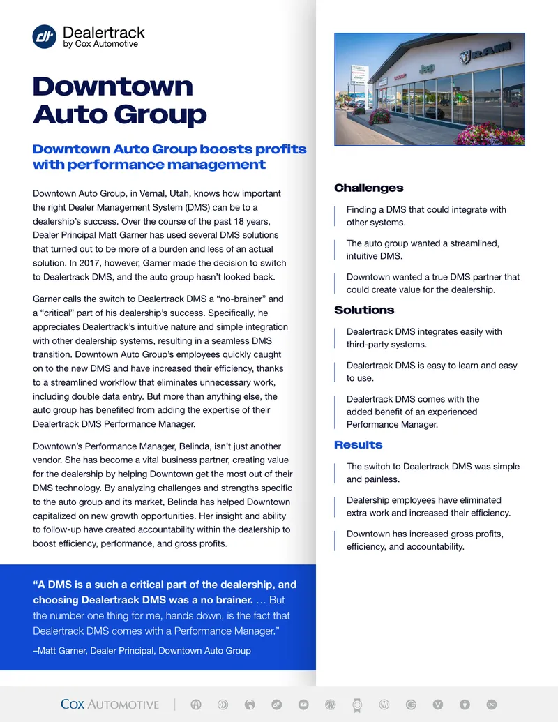 Downtown Auto Group Dealer Management System Case Study