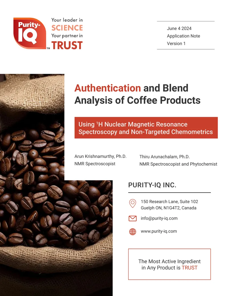 Authentication and Blend Analysis of Coffee Products