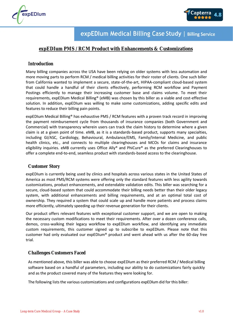 Long-term Care Medical Group Case Study