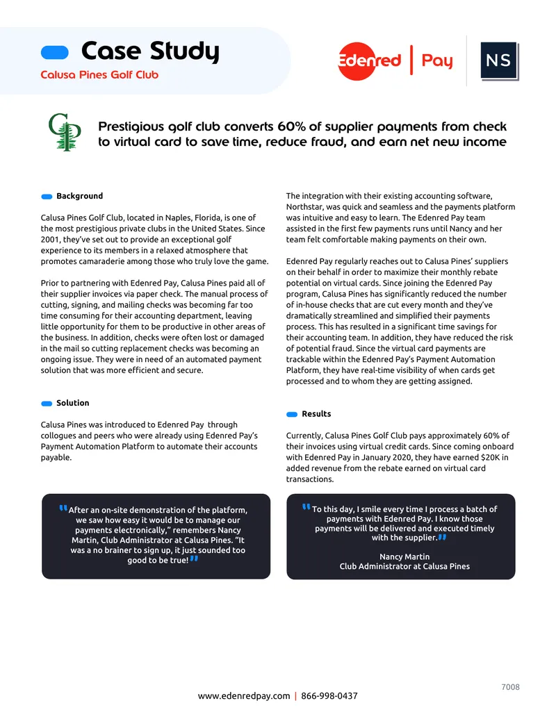 Calusa Pines Golf Club Payment Automation Case Study