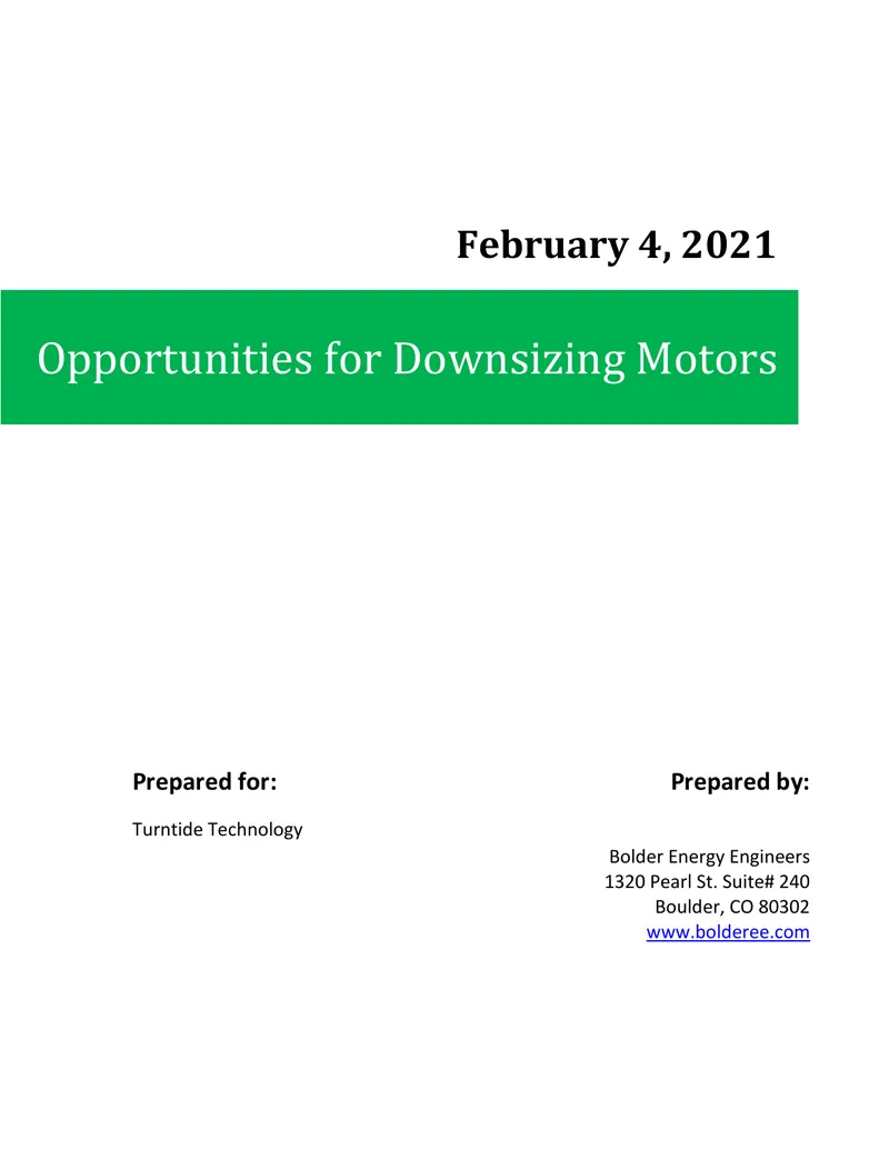 Opportunities for Downsizing Motors