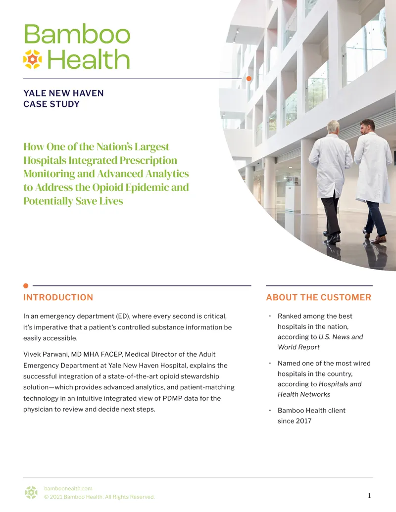 Yale New Haven Hospital Opioid Stewardship Case Study