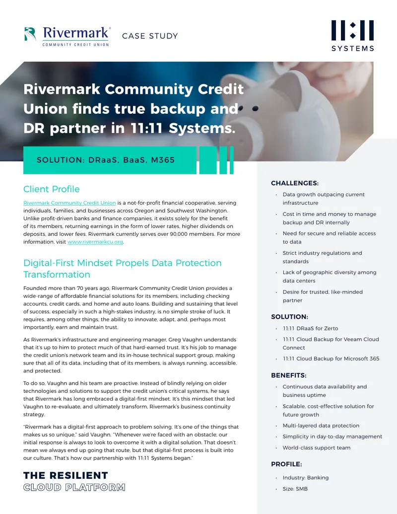Rivermark Community Credit Union Data Protection Case Study