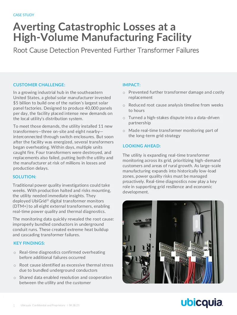 Averting Catastrophic Losses at a High-Volume Manufacturing Facility