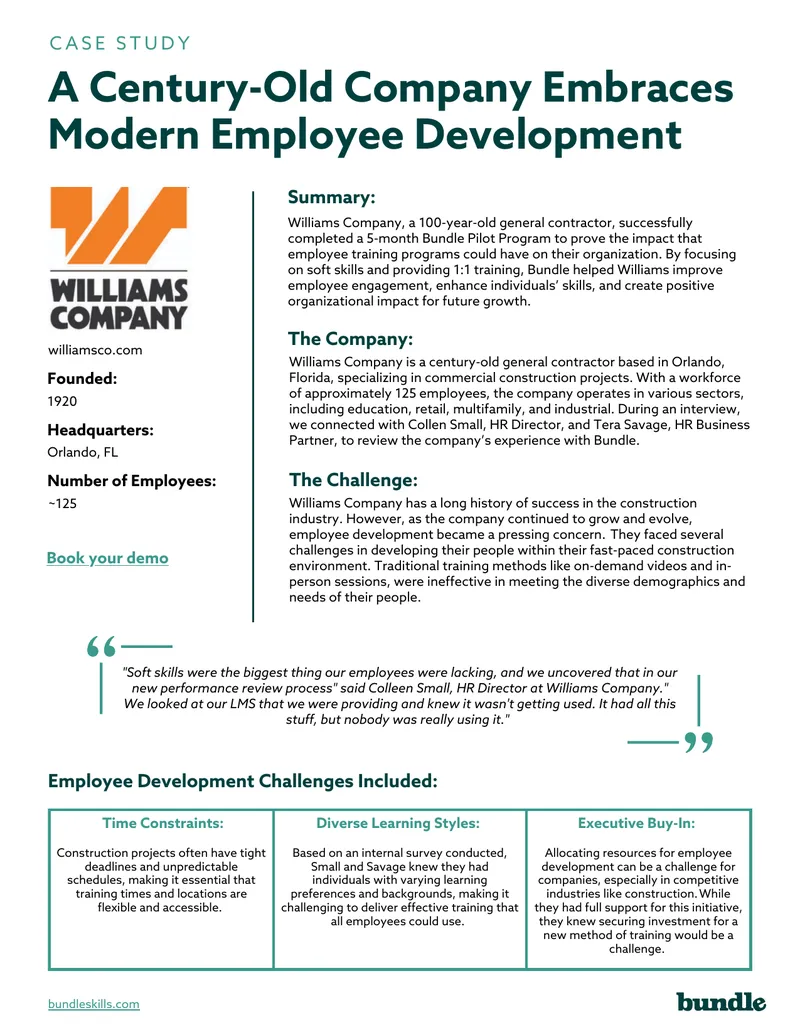 Employee Development Pilot Program at Williams Company