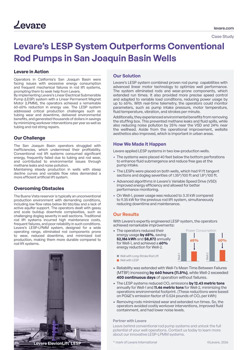 Levare LESP System Performance Case Study