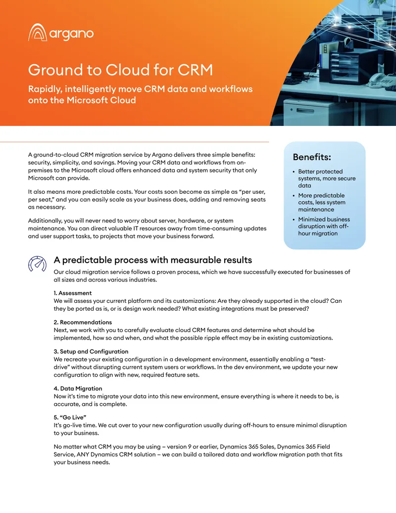 Ground to Cloud CRM Migration Service Overview