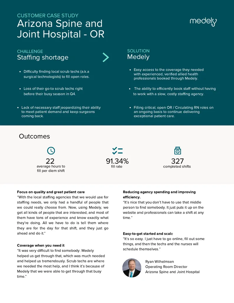 Arizona Spine and Joint Hospital Staffing Case Study