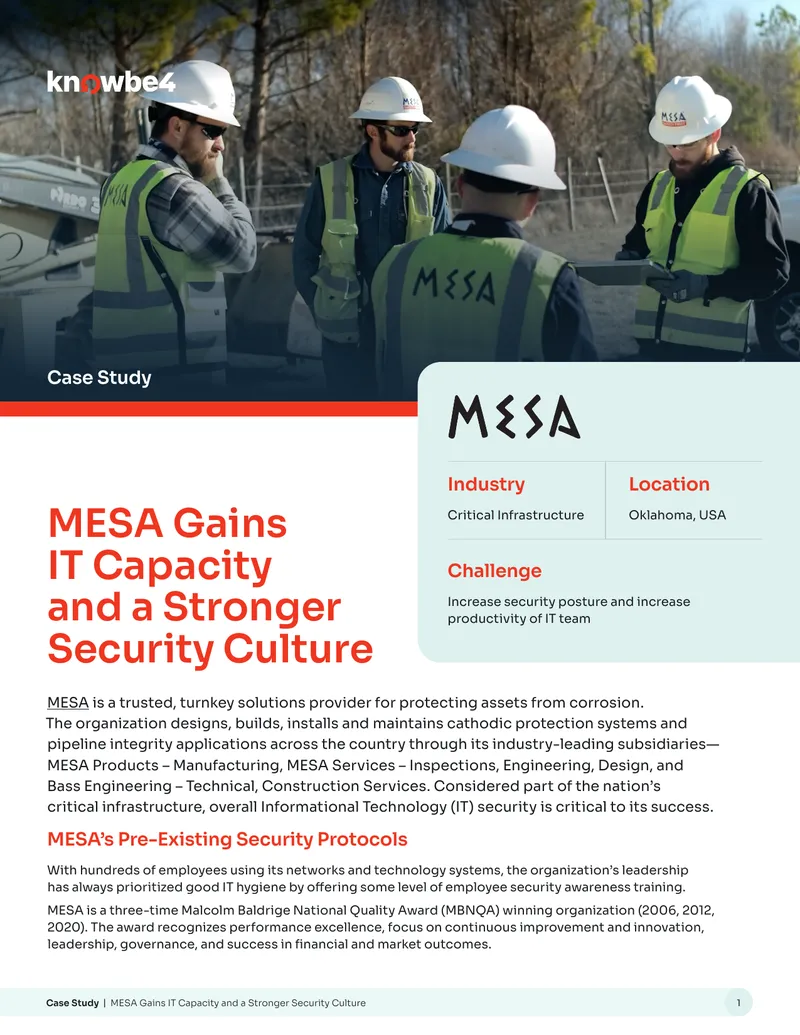 MESA Enhances IT Security and Employee Training