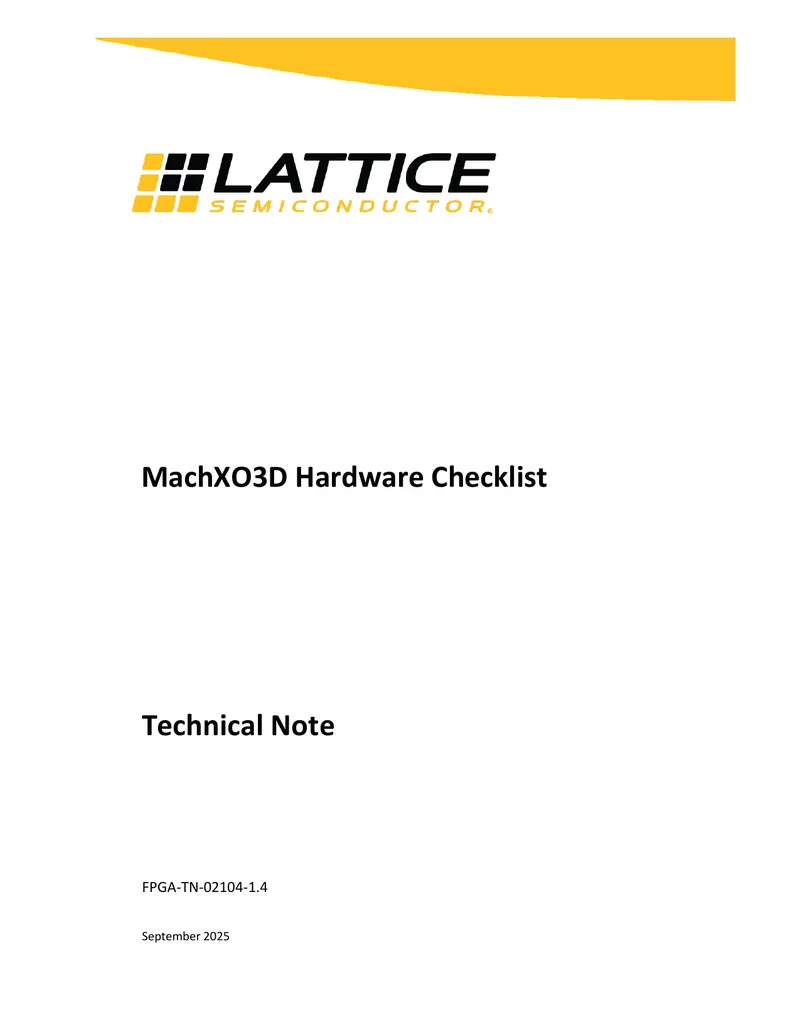 MachXO3D Hardware Checklist Technical Note