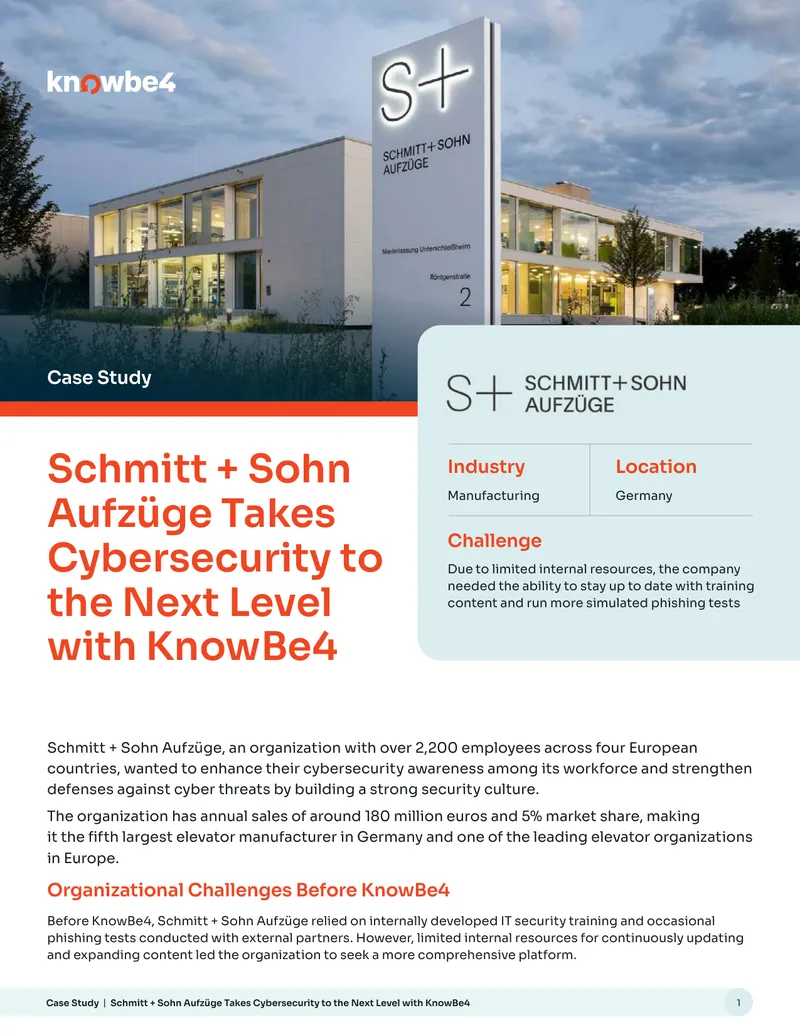 Schmitt + Sohn Aufzüge Cybersecurity Enhancement Case Study