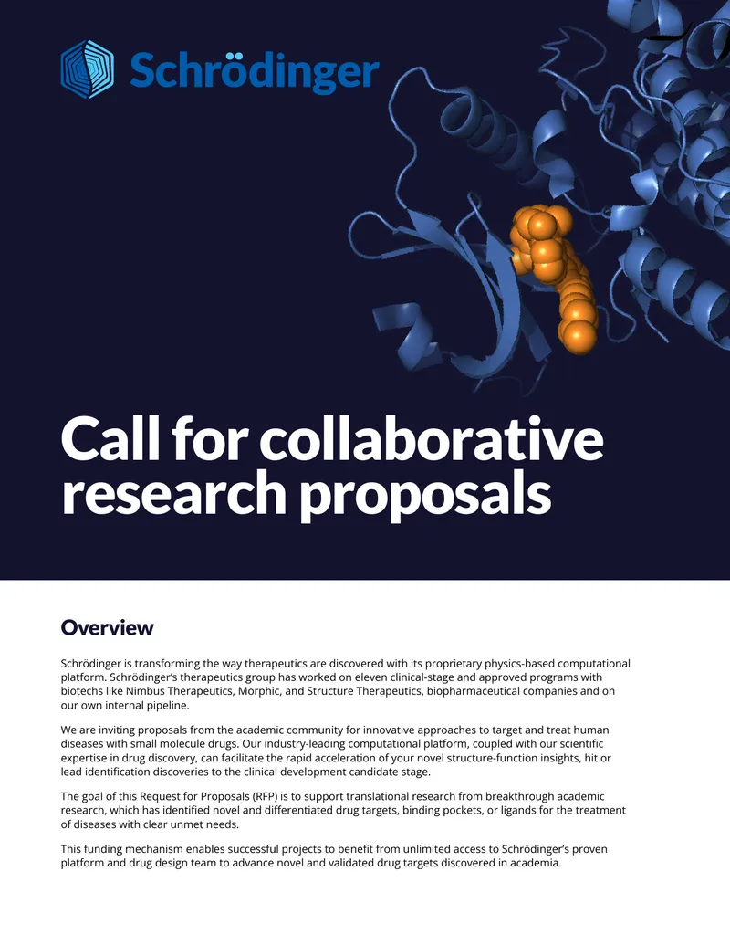 Call for Collaborative Research Proposals in Drug Discovery