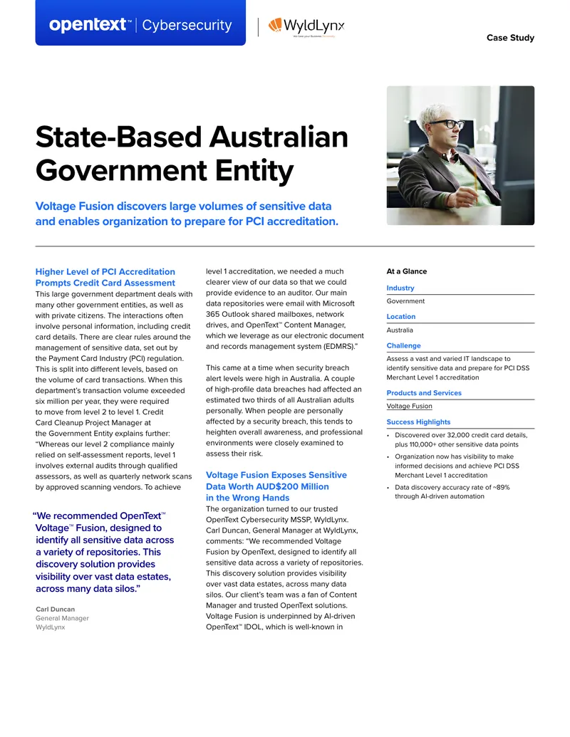 Data Discovery for PCI DSS Accreditation in Government