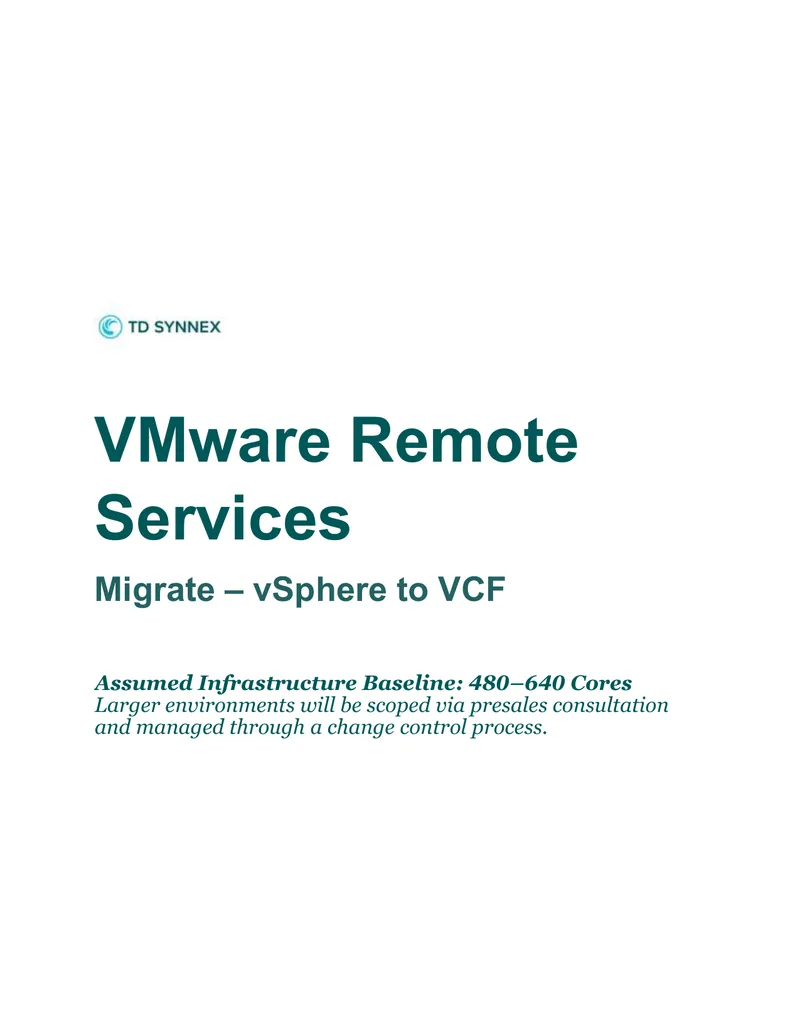 VMware Cloud Foundation Migration Service Overview