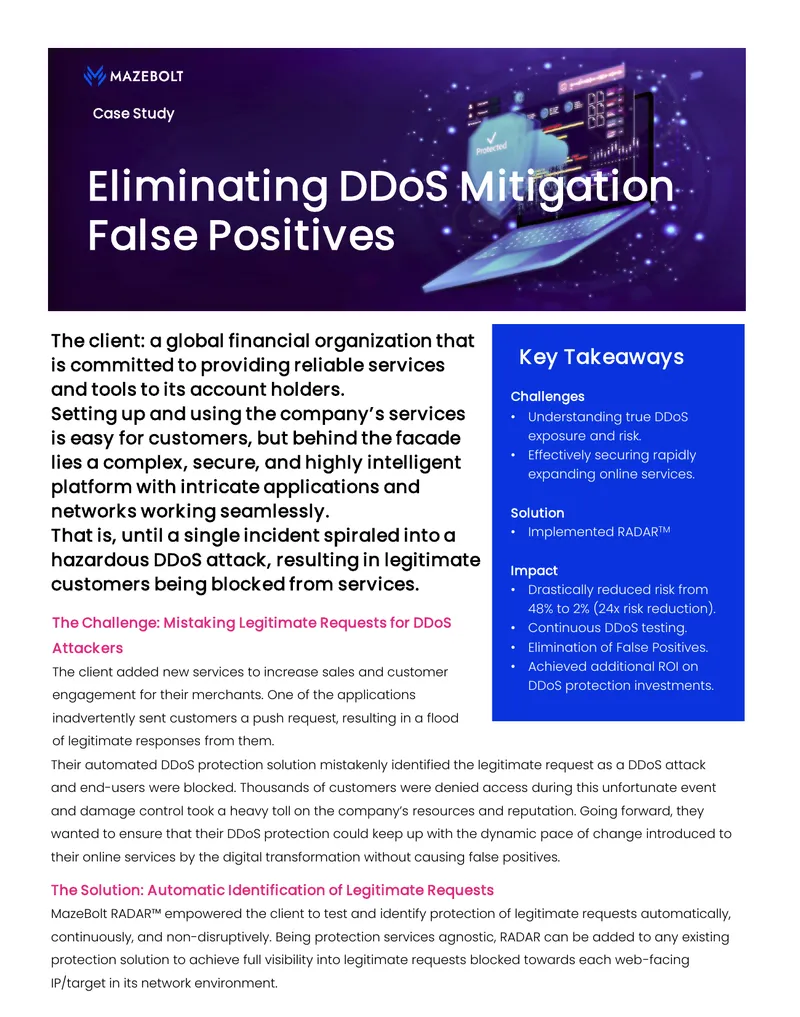 DDoS Mitigation False Positives Case Study