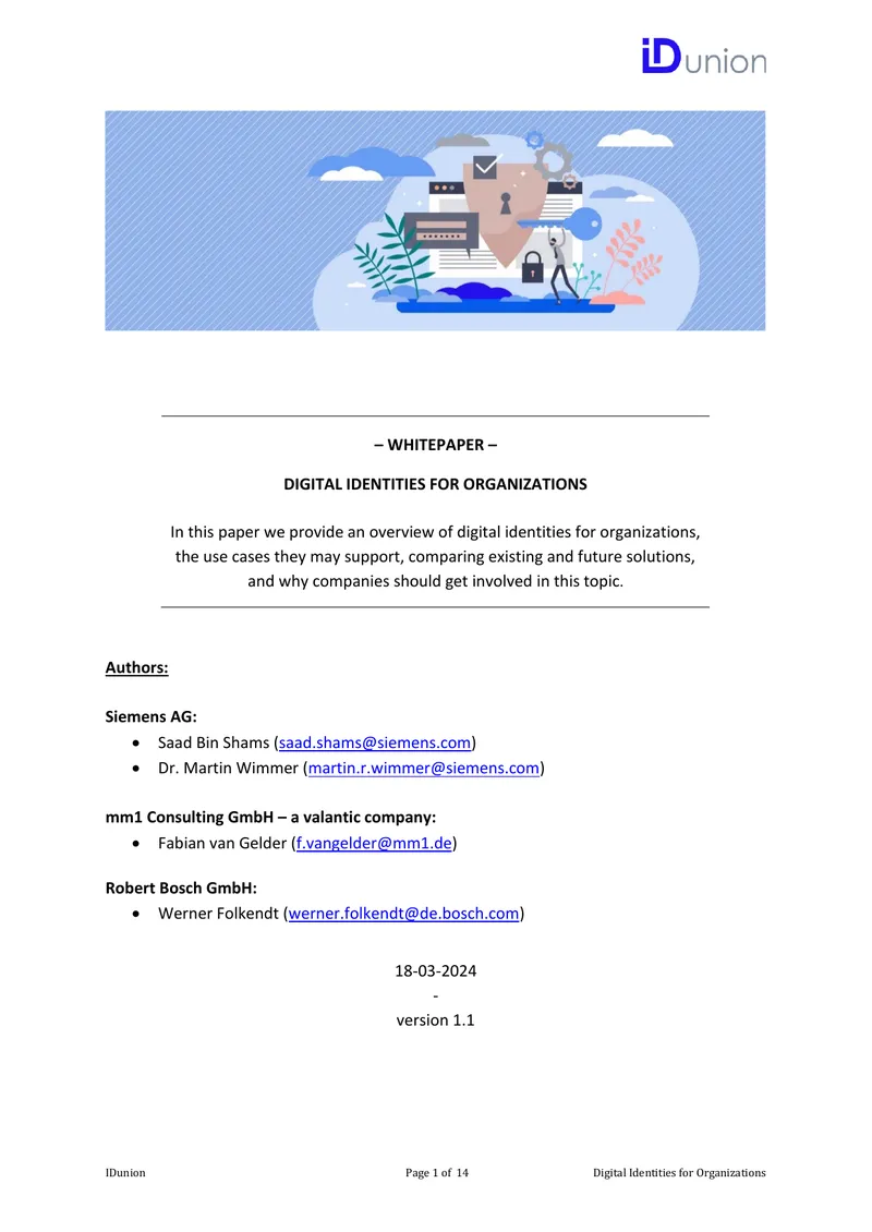 Digital Identities for Organizations Whitepaper