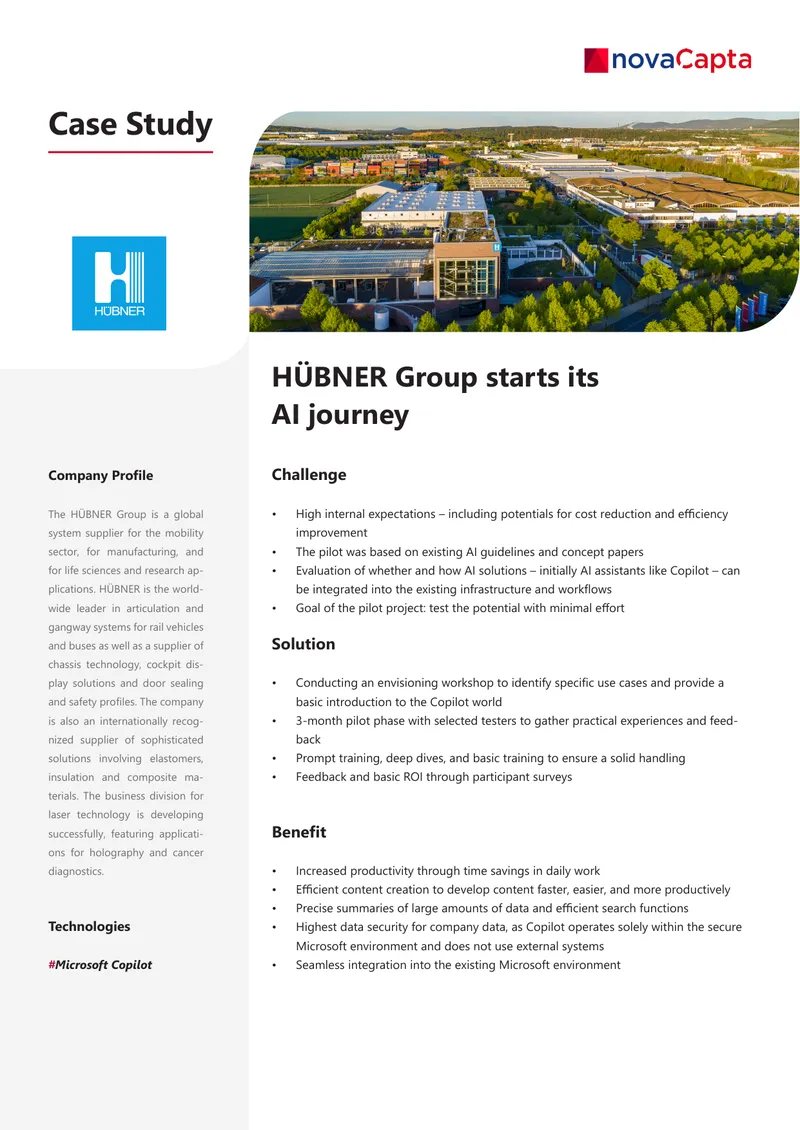 AI Pilot Project Implementation at HÜBNER Group