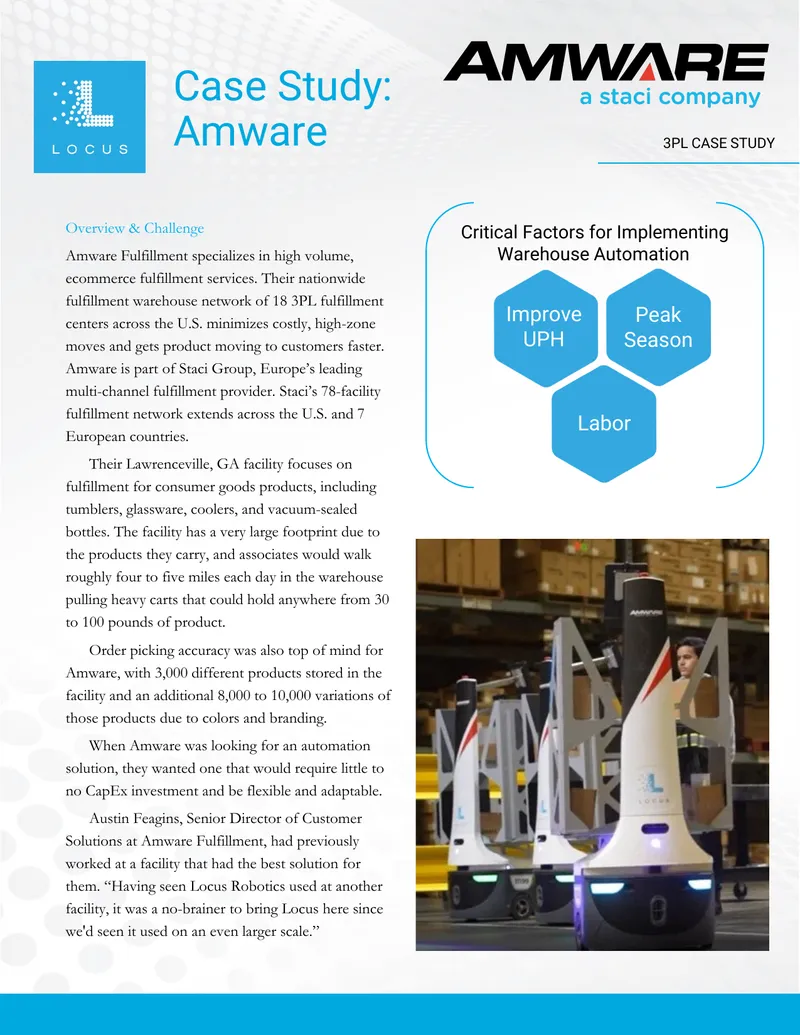 Amware Fulfillment Warehouse Automation Case Study