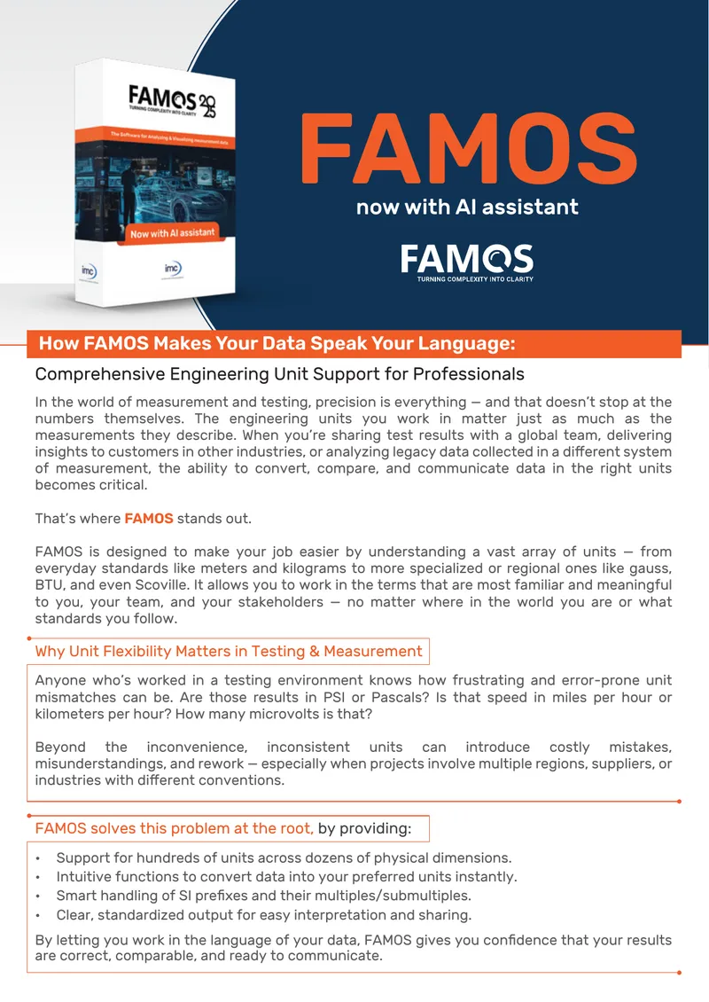 Comprehensive Engineering Unit Support with FAMOS