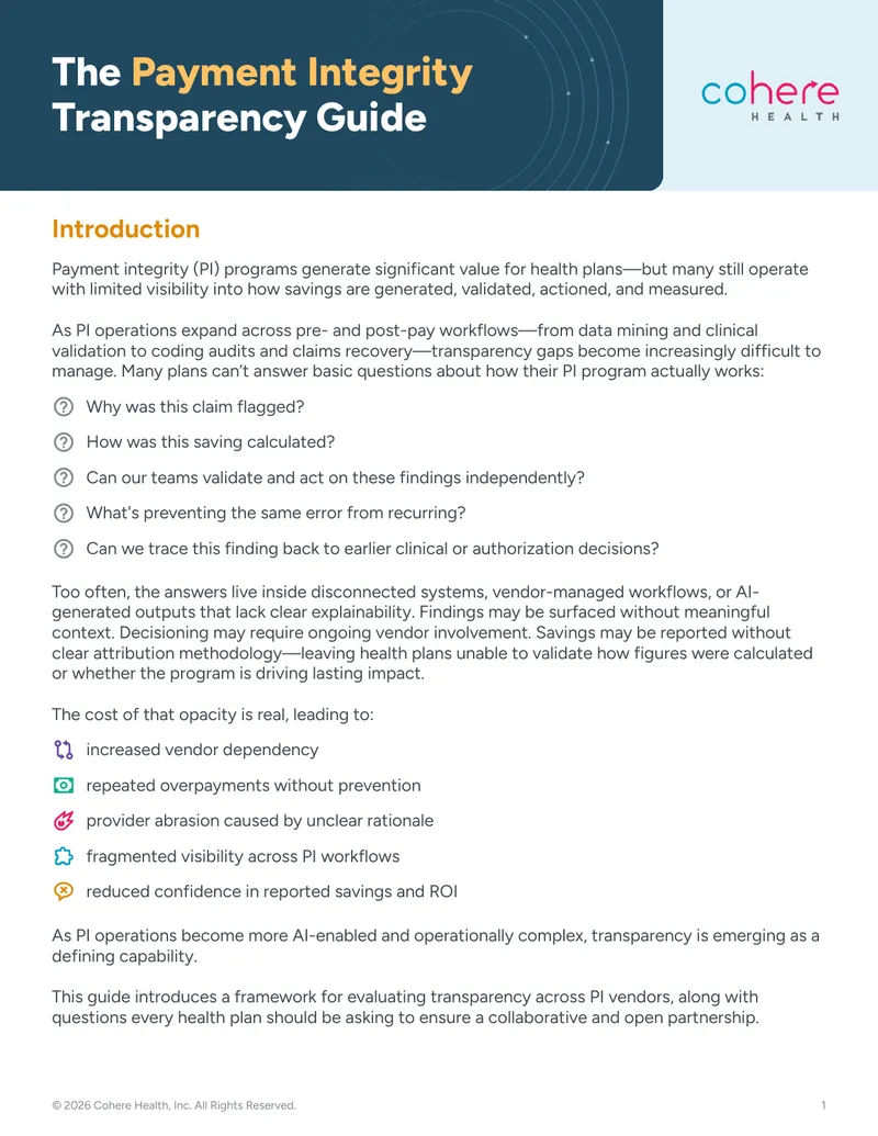 Payment Integrity Transparency Evaluation Guide