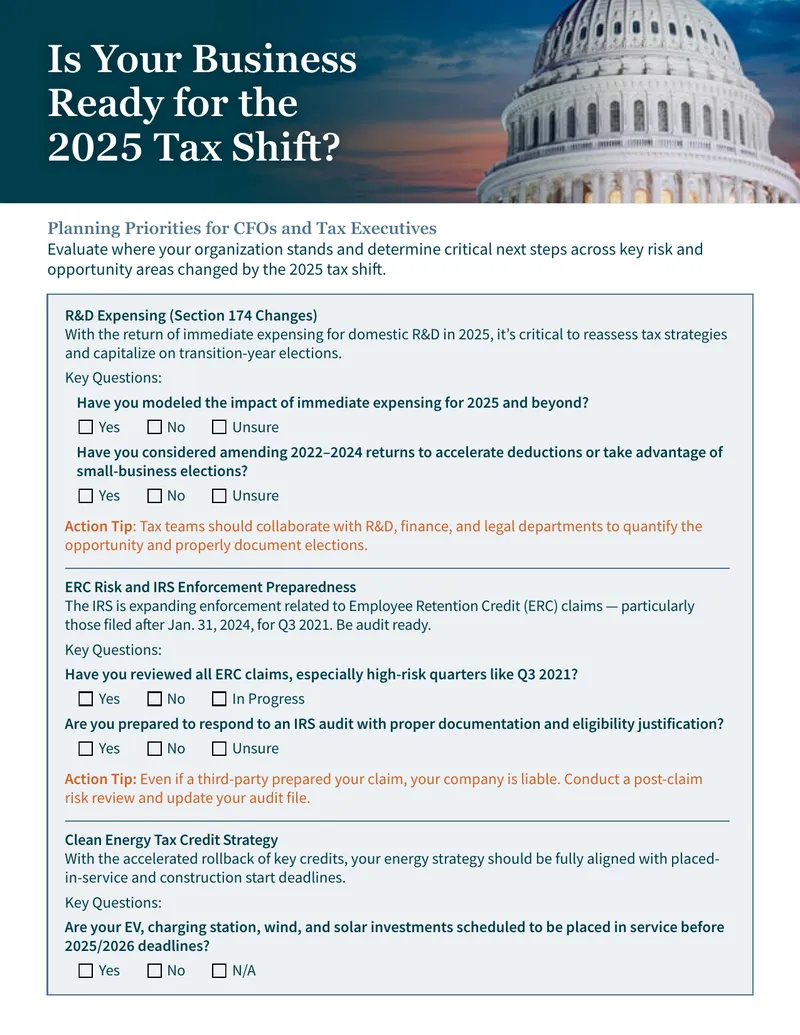 Planning Priorities for CFOs and Tax Executives