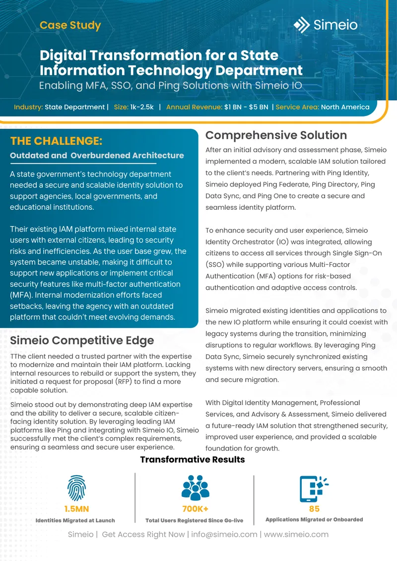 Digital Transformation for State Information Technology Department