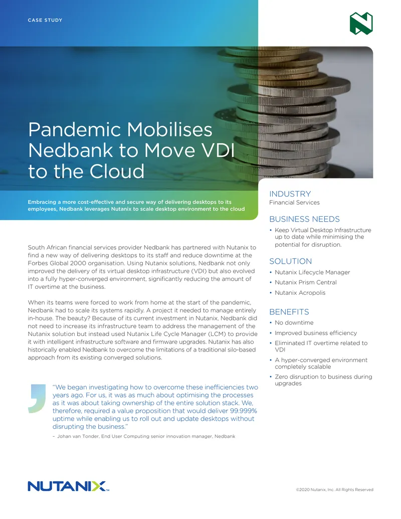 Nedbank's Transition to Cloud-Based Virtual Desktop Infrastructure