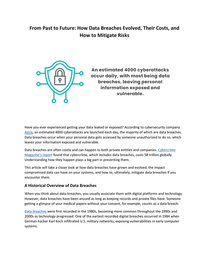 Evolution of Data Breaches and Mitigation Strategies