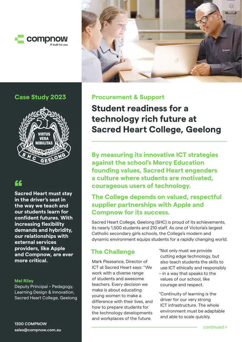 Technology Integration at Sacred Heart College Geelong