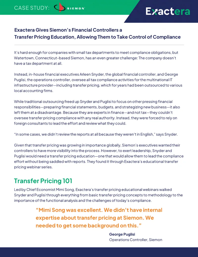 Transfer Pricing Education for Financial Controllers