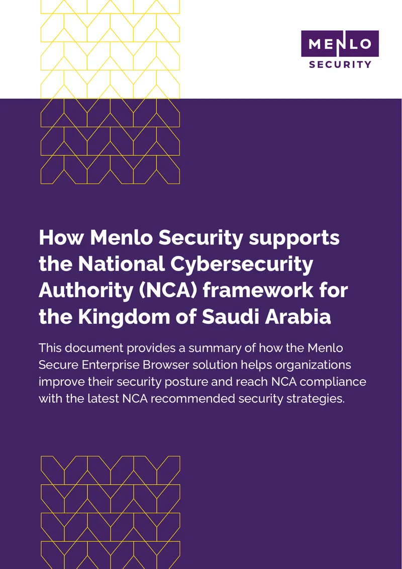 Menlo Security Support for NCA Cybersecurity Framework