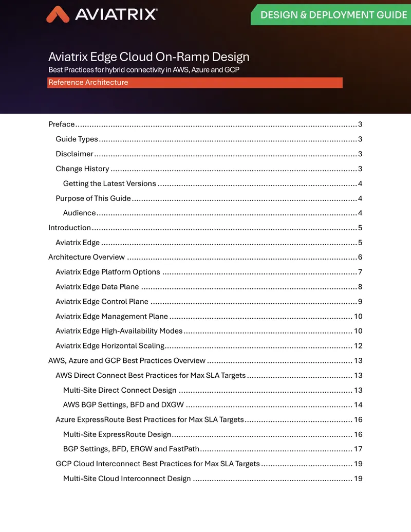 Aviatrix Edge Cloud On-Ramp Design Best Practices