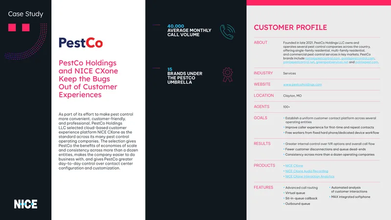 PestCo Holdings Case Study on NICE CXone Implementation