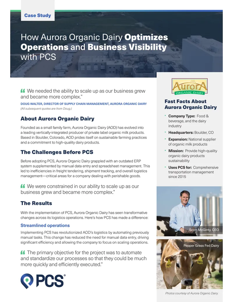 Aurora Organic Dairy Operations Optimization Case Study