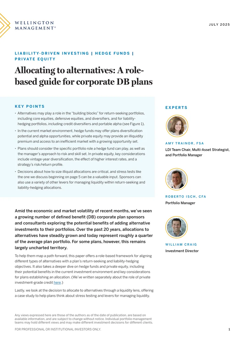Allocating to Alternatives for Corporate DB Plans