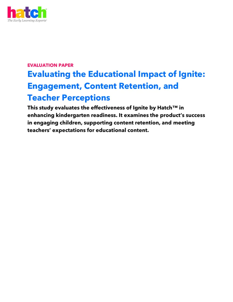 Evaluation of Ignite's Educational Impact on Kindergarten Readiness