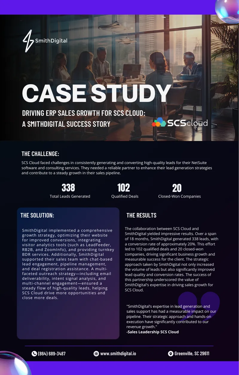 Driving ERP Sales Growth for SCS Cloud Case Study