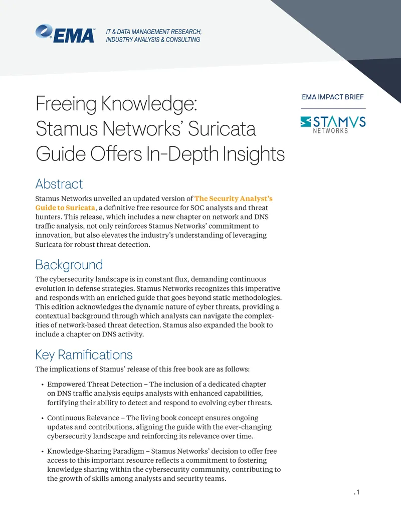 Stamus Networks’ Updated Security Analyst’s Guide to Suricata