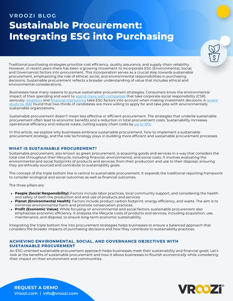 Sustainable Procurement Strategies and Practices