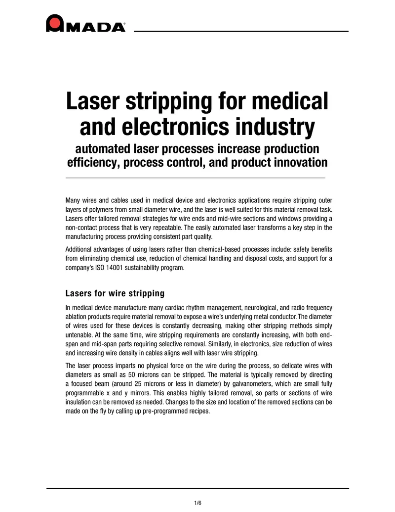 Laser Wire Stripping Techniques for Medical Devices
