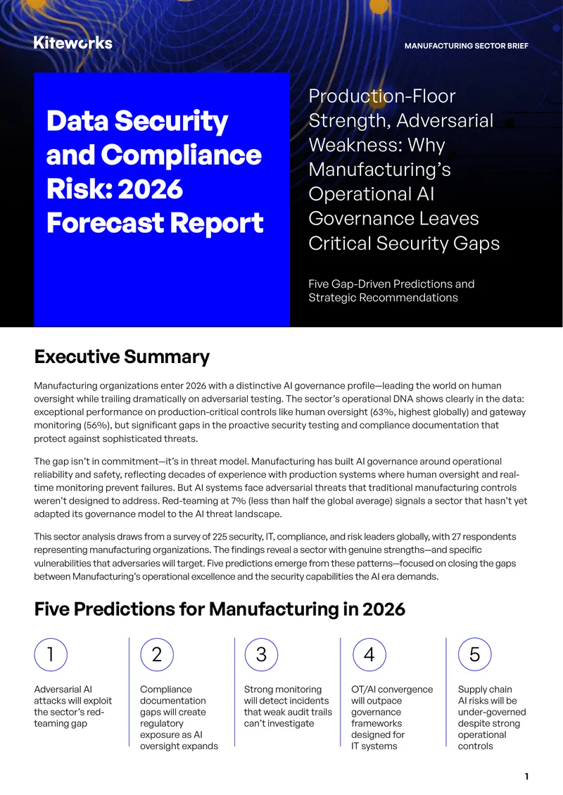 Data Security and Compliance Risk in Manufacturing for 2026