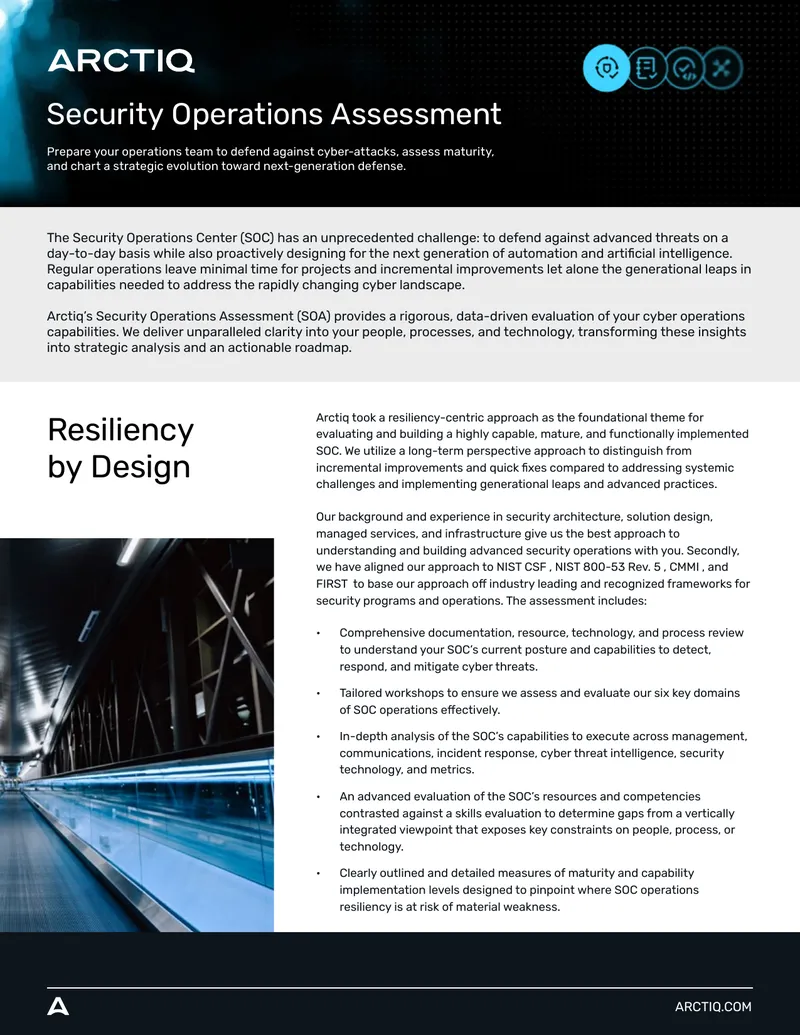 Security Operations Assessment for Cyber Resiliency