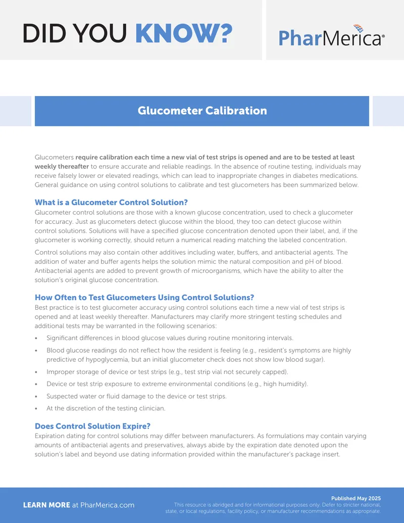Glucometer Calibration and Control Solution Usage Guide