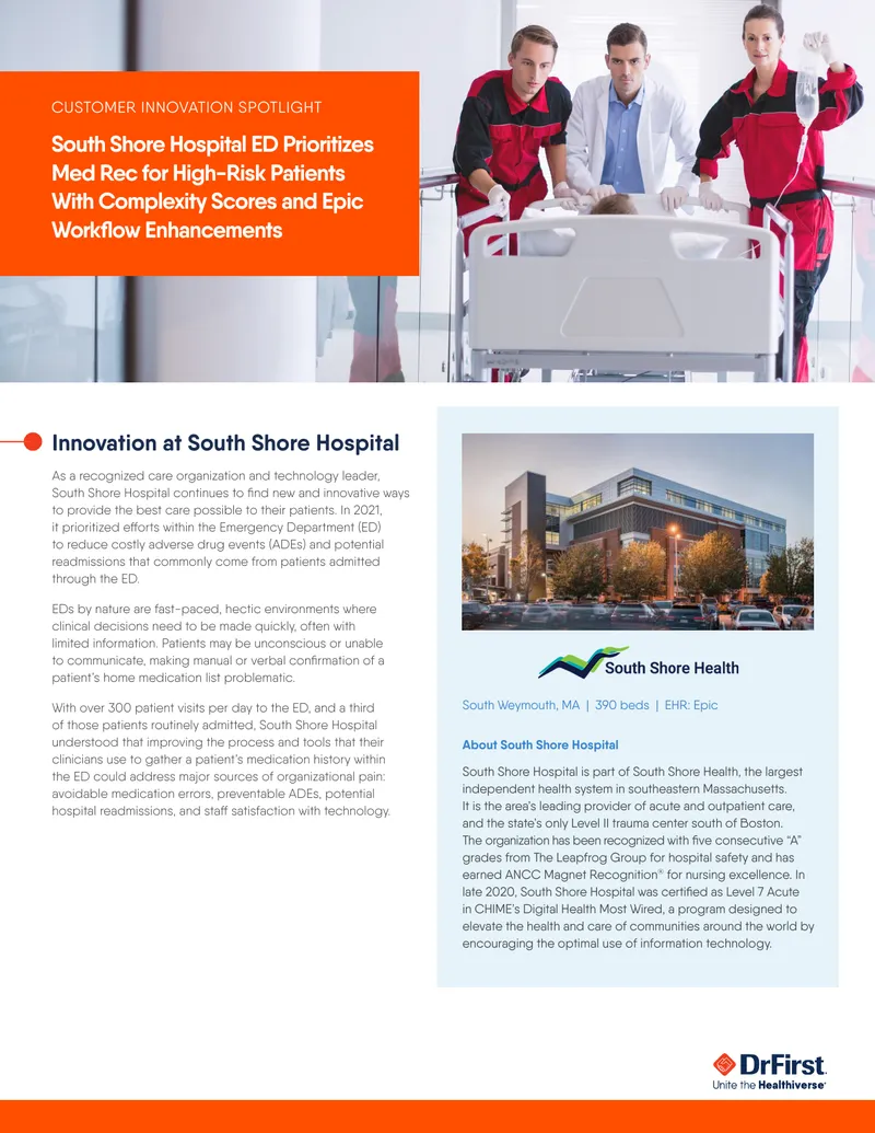South Shore Hospital Emergency Department Medication Reconciliation Strategy