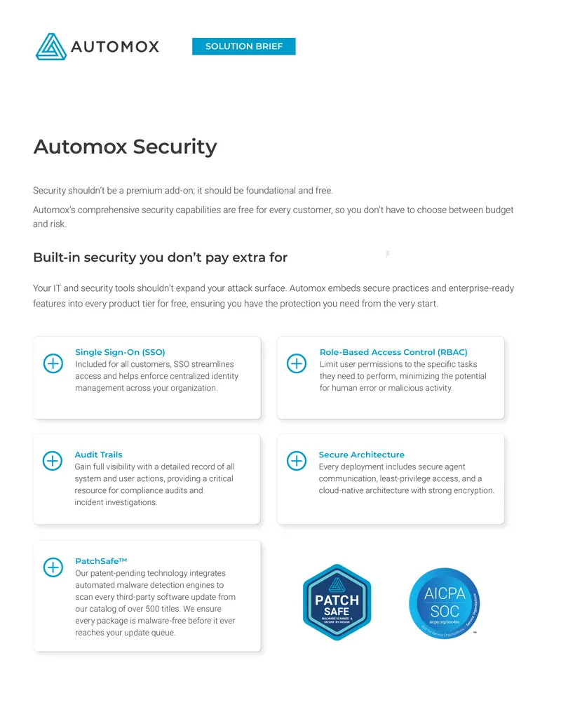 Automox Security Solution Brief