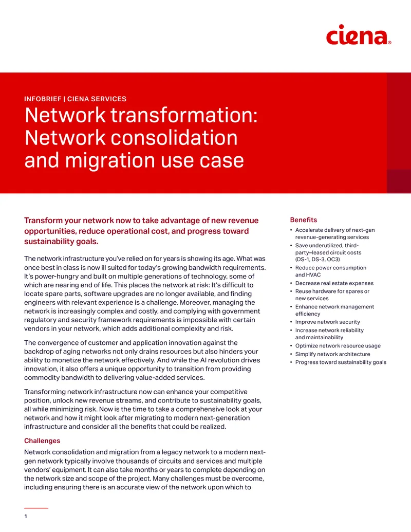 Network Consolidation and Migration Use Case